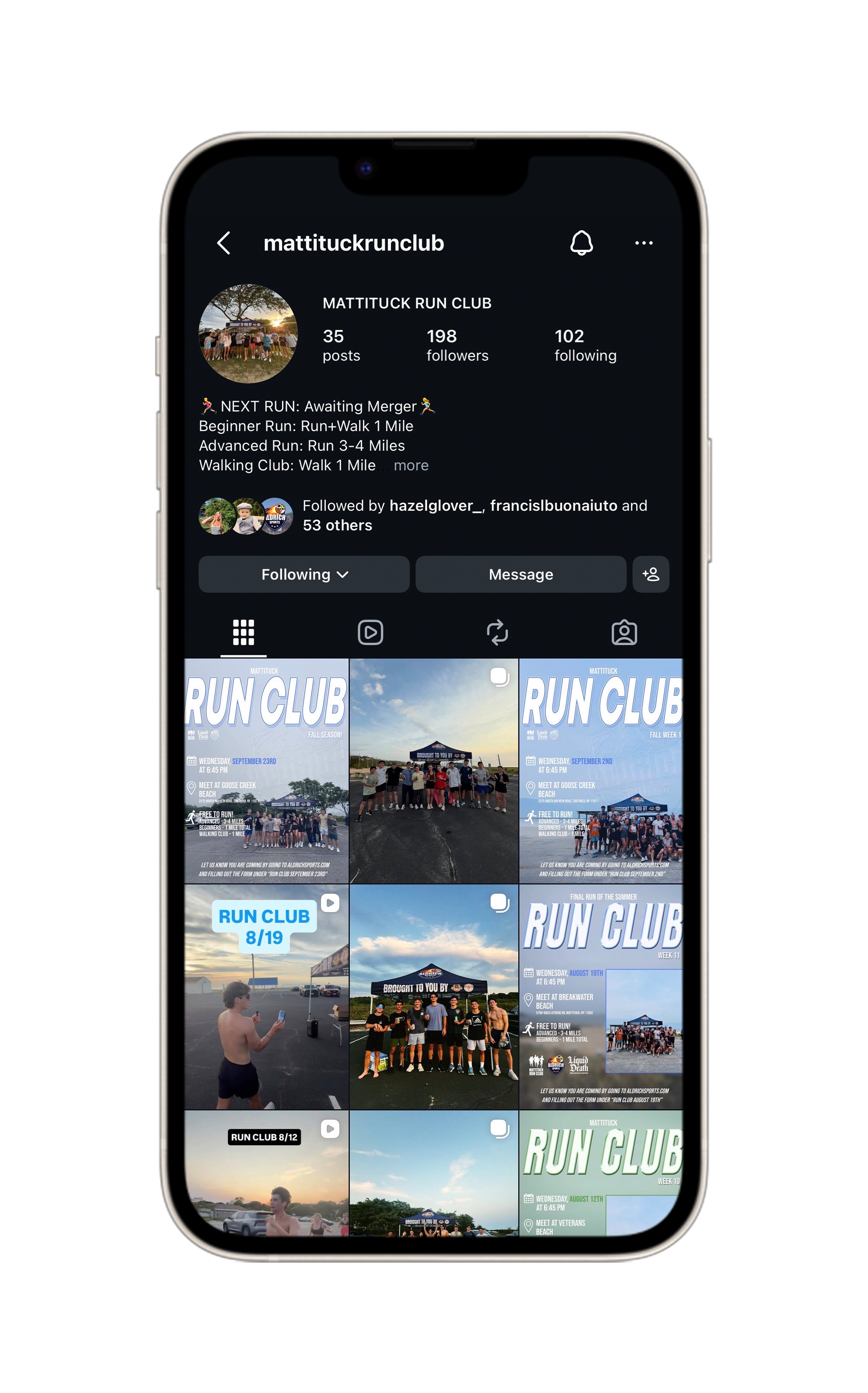 Mattituck Run Club Instagram profile